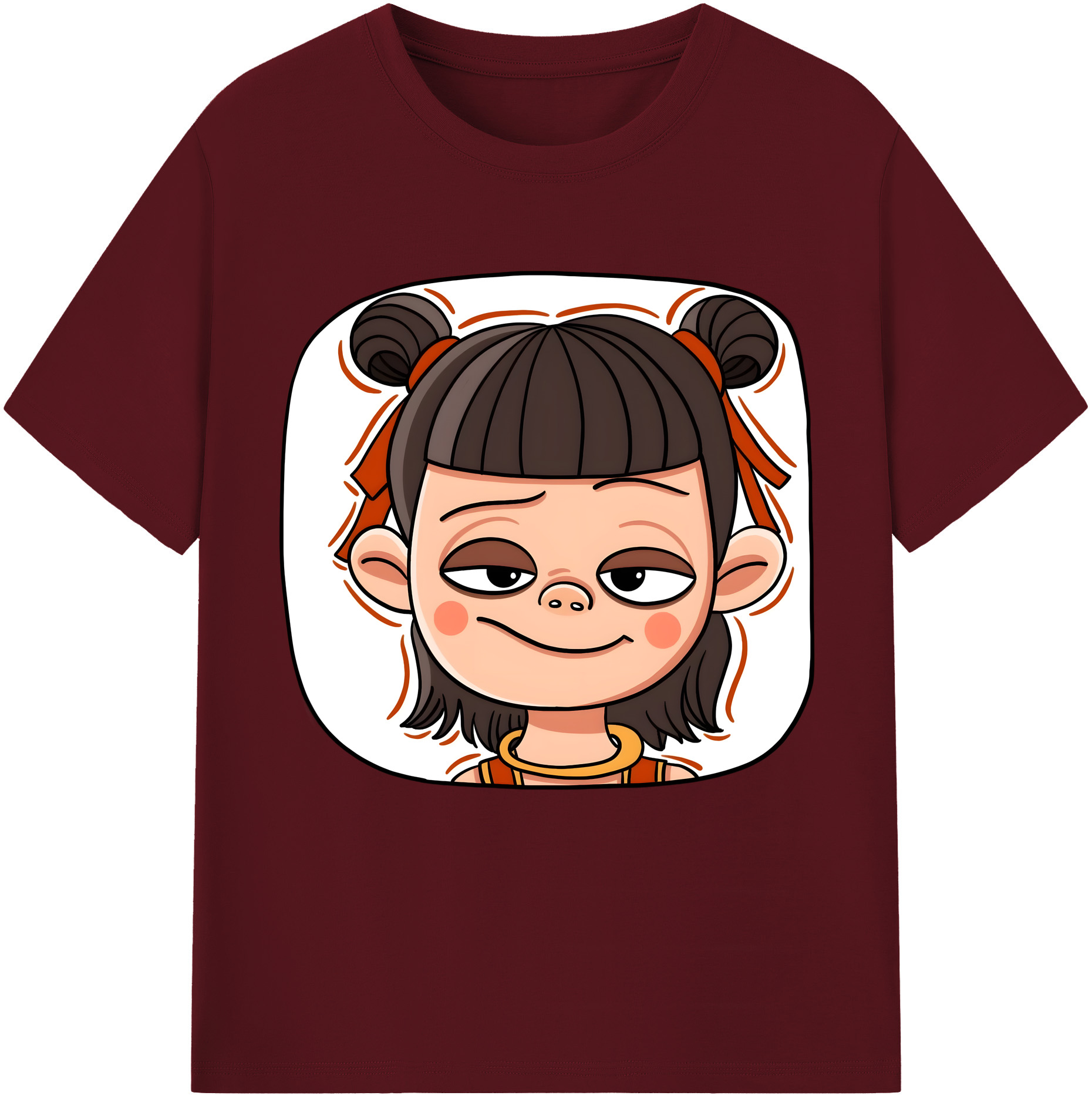 （画像用） Ne Zha 2 ナタ 魔童の大暴れ 綿100％半袖Tシャツ（フロントプリント）